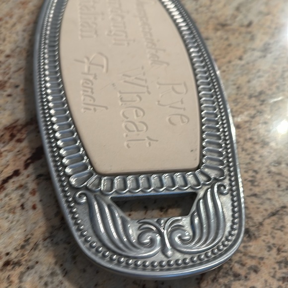 Lenox Butler’s Pantry Bread Tray BRAND NEW Metal Giftware / Serveware w/ Stone - Picture 3 of 8